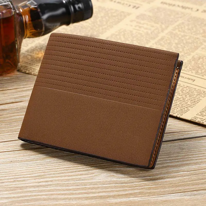 Fashion Men Wallet Leather Short Purse Small Vintage Wallet Embossed Money Bag Credit Card Holders High Quality