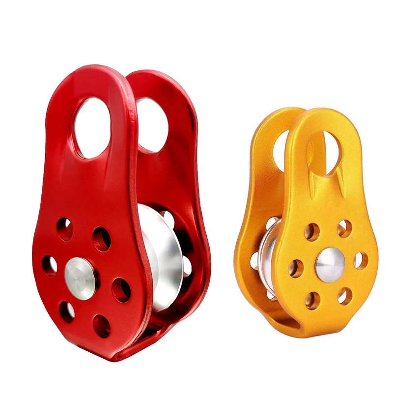 

20KN Fixed Sideplate Single Sheave Pulley Outdoor Rock Climbing Pulley With Ball Bearing High Altitud Traverse Hauling Gear