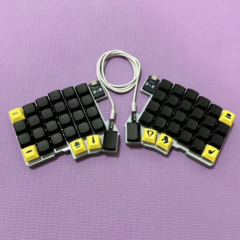 Silakka54 Split Keyboard Wired Single-mode Ergonomic QMK Split Hot Swap ...