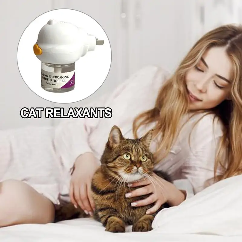 Cat Pheromones Calming Diffuser Cat Pheromone Plug-In Relaxants Start Kit 30-Day Refill Calming Spray For Calm Relaxing Home cat pheromone diffuser