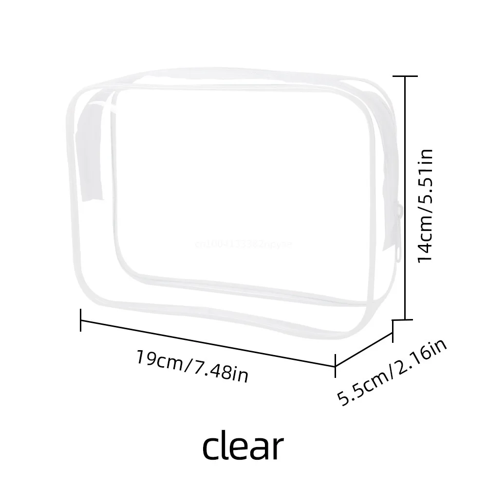 PVC Travel Storage Bag Cosmetic Bags Waterproof Transparent Cases Large Capacity Plastic Zipper Wash Bag Portable Make Up Pounch 6