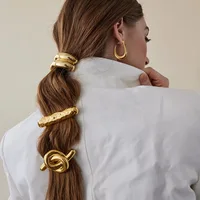 Hot Korean Fashion Metal Irregular Double-Layer Hair Bands Rope Women Headband Elastic Hairband Ponytail Holder Hair Accessories - Image 2