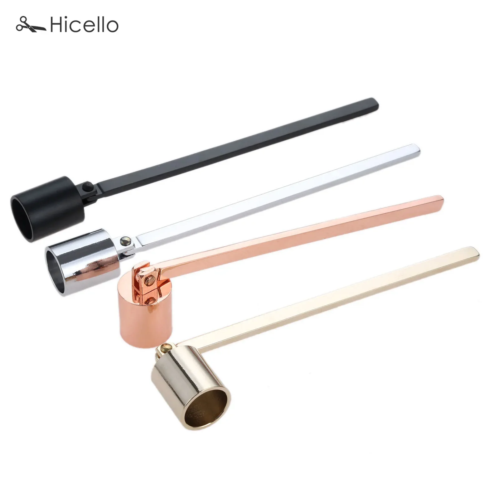 Stainless Steel Candle Snuffer Flame wick tool oil lamp dipper Extinguish Trimmer cutter 19cm put off Rose Gold Black Silve candle wick trimmer candle snuffer