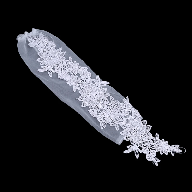 Women Gloves Long Style Tick Finger Embroider Lace Cut Out Wedding Supplies Wedding Decoration Female Dress Gloves