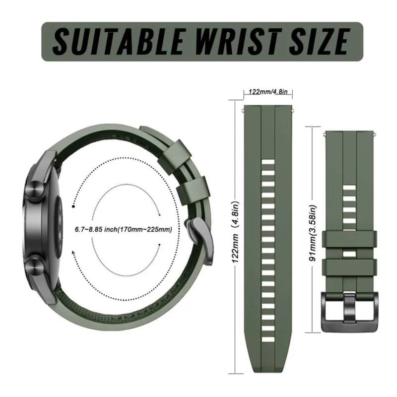 Sport Band For Huawei Watch gt 2-2e-3-3 pro/gt2/gt4 42/46mm belt Silicone Bracelet Galaxy watch 6 4 5 pro 20mm 22mm watch strap
