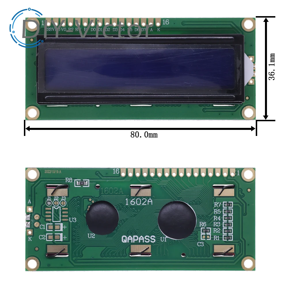 LCD Display Module 16x2 HD44780 for Arduino with IIC/I2C Serial Interface Adapter
