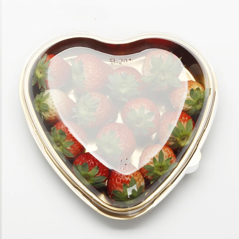 Heart-Shaped Food Box, 4 Color, One-time Packaging, Non-returnable Container, Disposable Fruit Love Box, Strawberry Packing Box