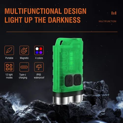휴대용 슈퍼 브라이트 TYPE-C USB 충전 포트, 비상 작업 캠핑 조명, V3 EDC 손전등, 키체인 라이트, 900 루멘 2