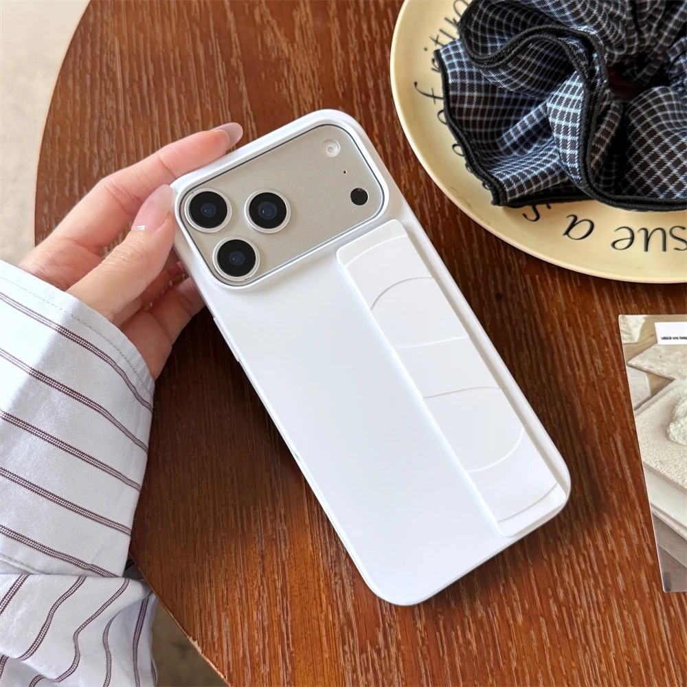 Luxury Solid Stretch Silicone Wrist Strap Case - Ultra Thin Matte Shockproof Cover