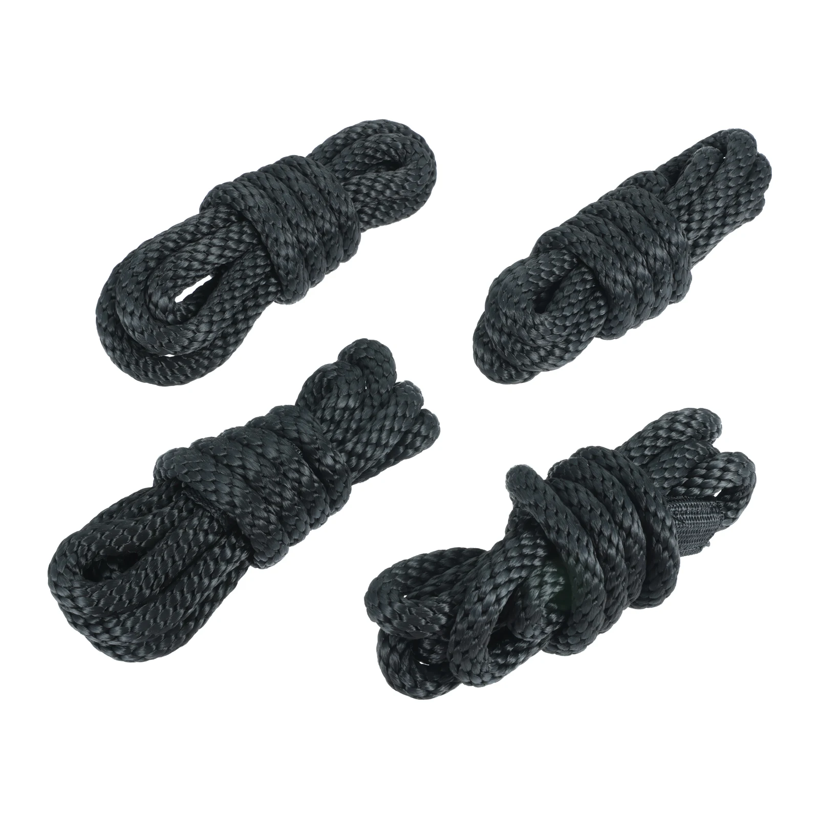 

4Pc 6.5ft Boat Bumper Line Double Braided Nylon Fender Rope 3/8in Dia Boat Fender Line Inflatable Boat Bumper Twisted Rope Black