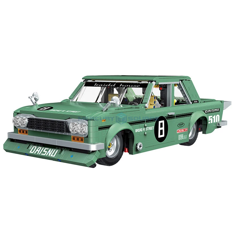 Vintage Racing Car 510 Model Building Blocks Moc 33025 Bricks Fai Da Te Speed Classic Vehicle Ideas Toy Xmas Gift Kids Boys Aldults