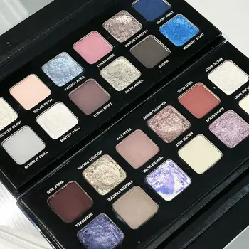 12 Colors Metallic Eyeshadow Palette Pearl Matte Sparkling Shimmer Blue Eye Shadow Highlighter Brighten Glitter Fashion Makeup 1