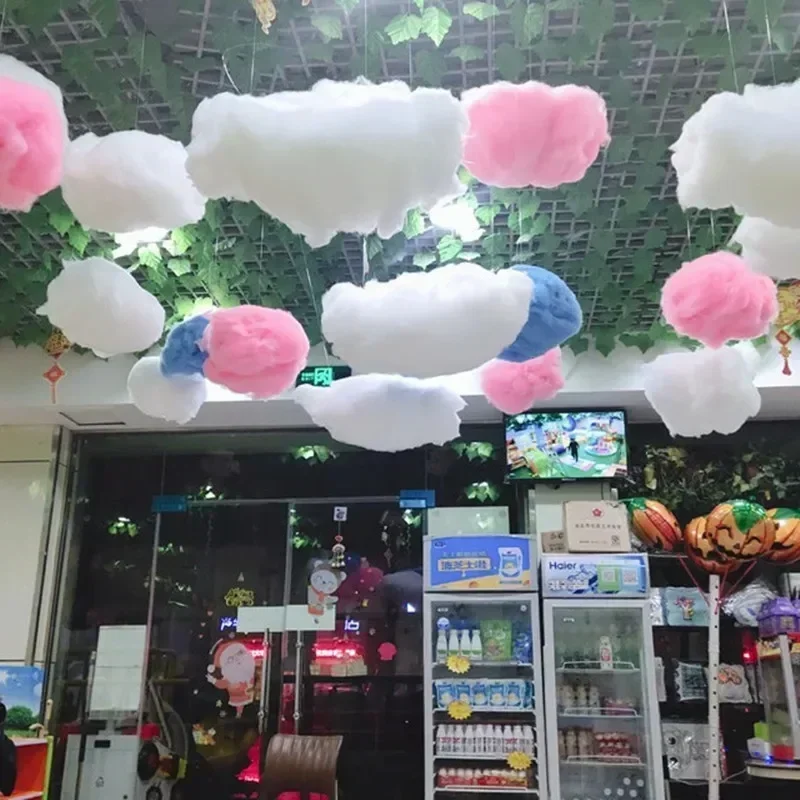 

Artificial Cloud White Cotton Cloud Decoration Props Wedding Shop Birthday Party Photography Living Room DIY Hanging Decoration