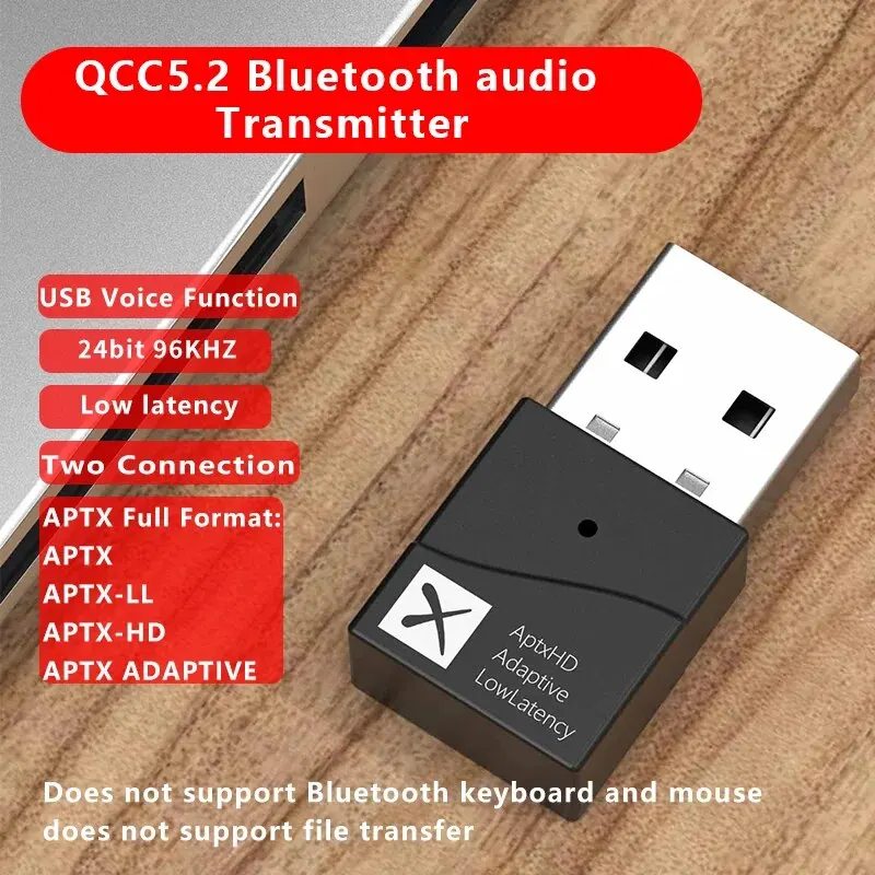 Pemancar Bluetooth APTX HD LL adaptor Audio nirkabel USB