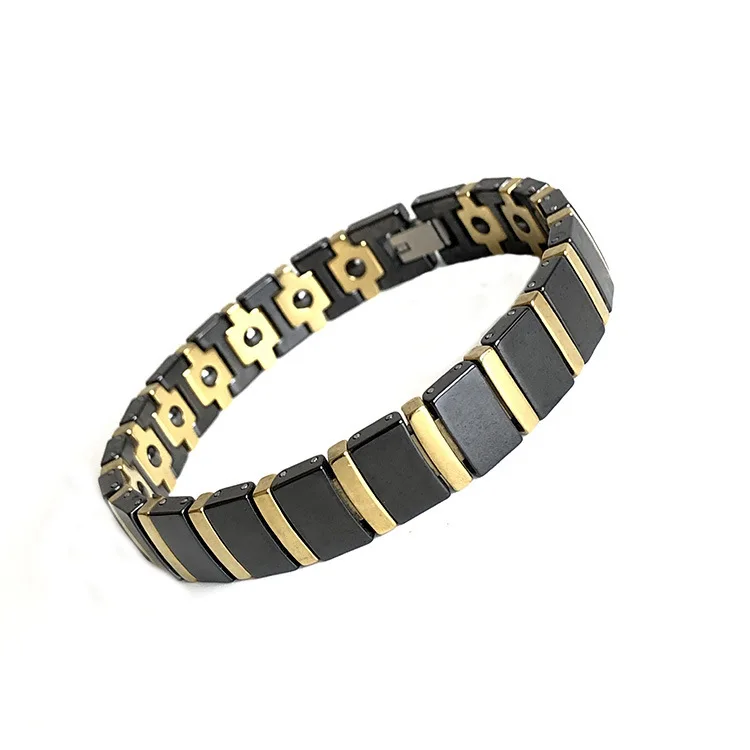 

’Tungsten Ceramic Gold Color Healthy Magnet Bracelet Men's Tungsten Ceramic Magnet Bracelet Jewelry