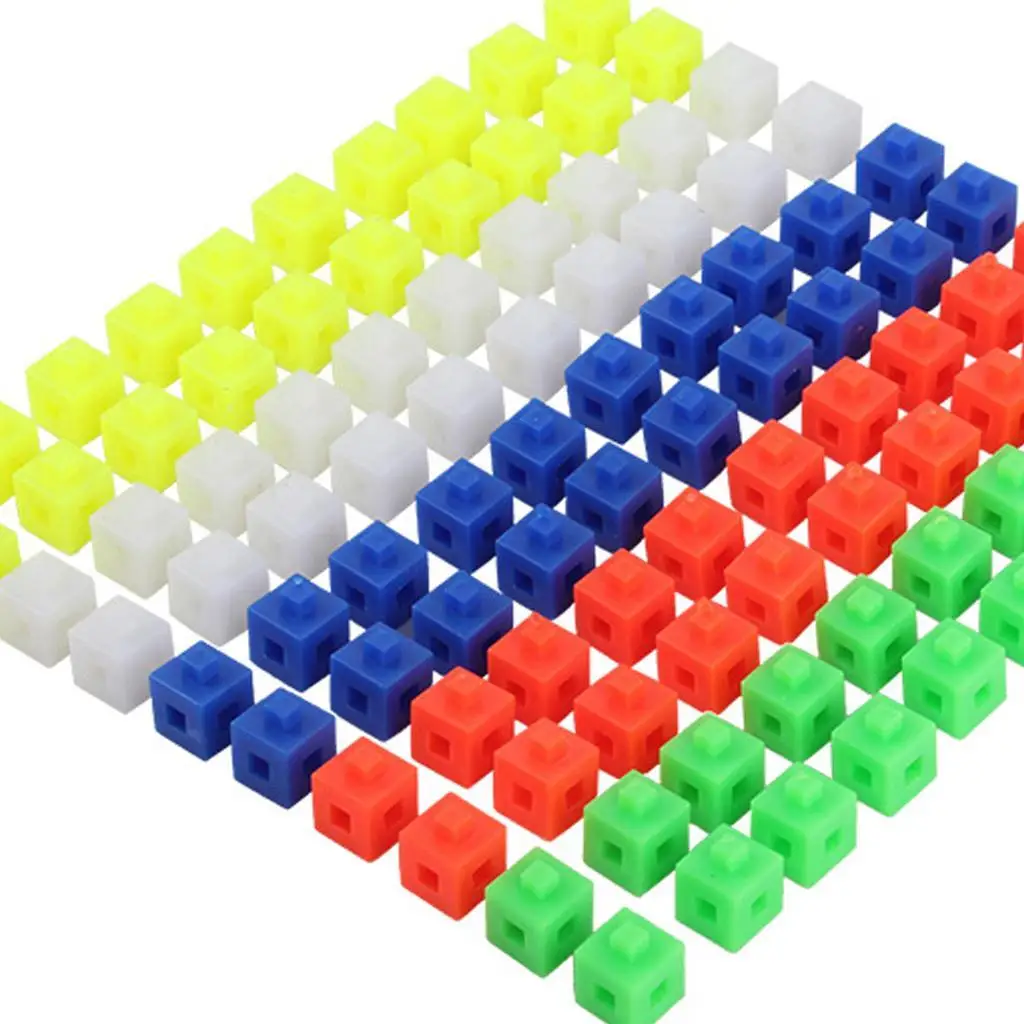 

Cubes, Early Math Skills, Set of 100 Cubes, 5 kind of colors