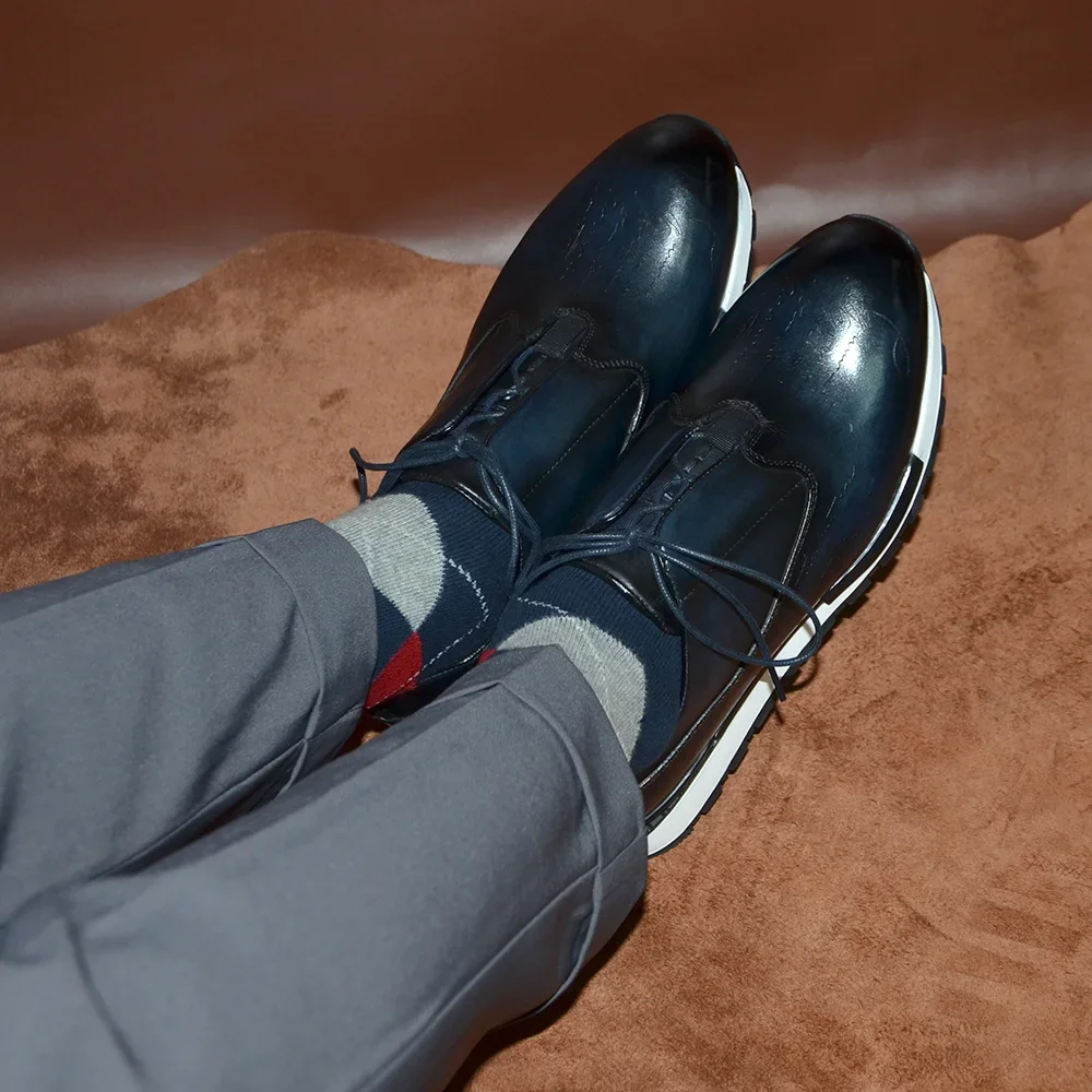Leather Shoes for Men Classic Brand Designer Business Casual Sneaker Lace-up Oxfords
