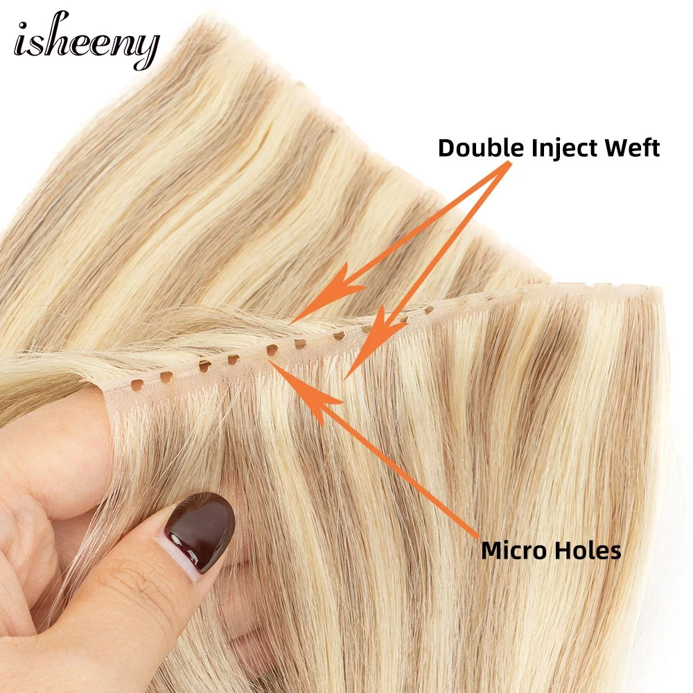 Double Inject XO Hole Weft Human Hair Extensions 12