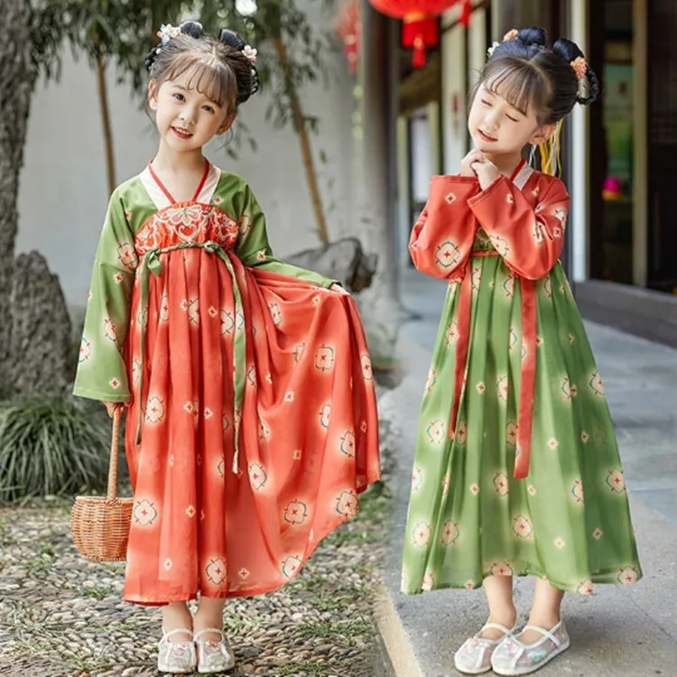 

Girls' Hanfu Spring And Summer New Style Chest-length Super Xianru Skirt Children's Embroidery National Style Children's Dress G