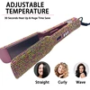 Hair Straightener Plancha Para Cabello 2 Inch Flat Iron with Rhinestones Professional Titanium Straightener Iron Heat-up 480℉ 6