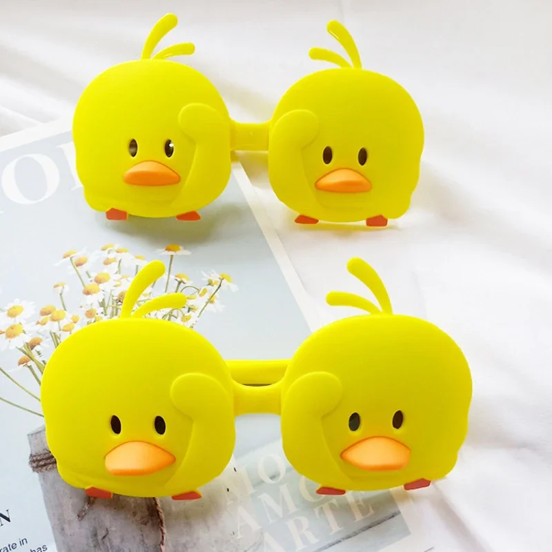 Girls Sunglasses Kid Sun Glasses Children Glasses Polarized Lenses Boys Silicone UV400 Child Mirror Baby Duck Eyewear
