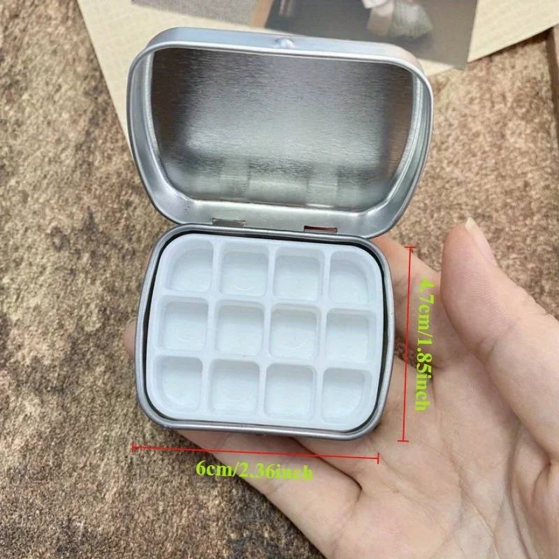 Watercolor Palette 12-Grid Mini Watercolor Box Ultra-Compact Lightweight Travel-Sized Moisturizing for Painting and Sketching