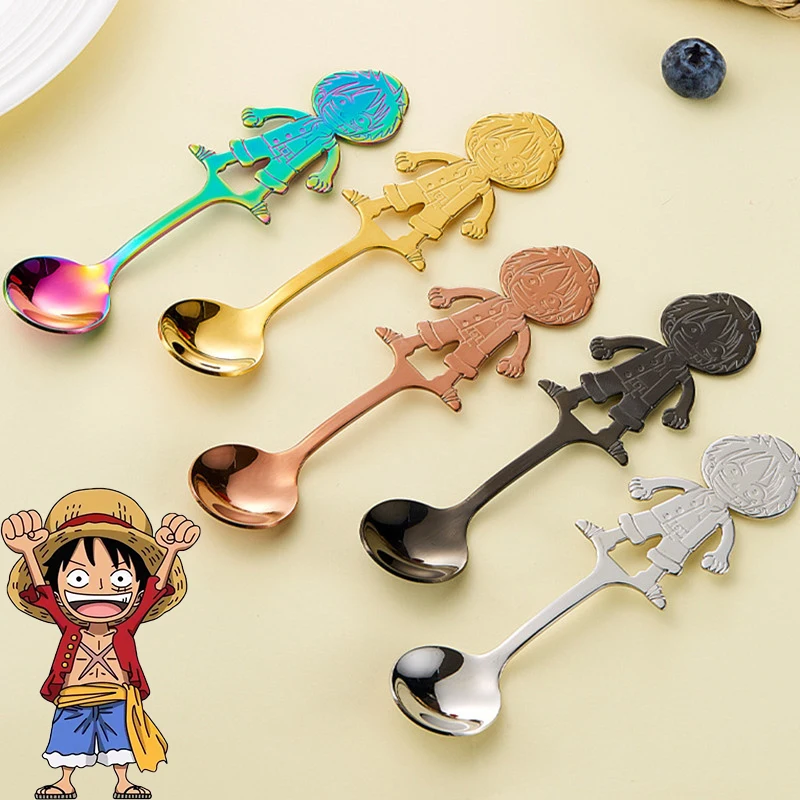 New-Anime-One-Piece-Spoon-Kawaii-Luffy-Tableware-Cartoon-Stainless ...