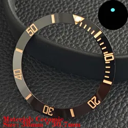 Ceramic Luminous Bezel Insert for Men's Watch - Premium Replacement Accessory (8black coffee rose)