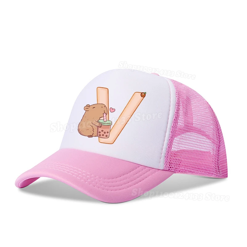 Kawaii Capybara Letter Print Baseball Cap - Cute & Casual Sunshade Hat