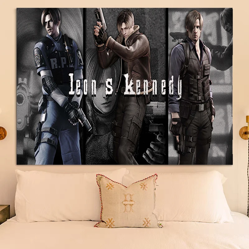 

Tapestries Leon Kennedy Custom Tapestry Wall Hanging Bedroom Decoration Home Kawaii Room Decor Aesthetic Decorative Accessories