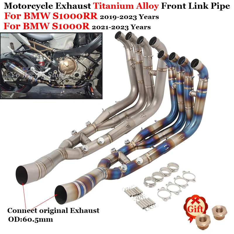 

For BMW S1000RR 2019 - 2023 S1000R 2021 2022 2023 Complete Motorcycle Exhaust System Header Titanium Alloy Front Link Pipe Stock