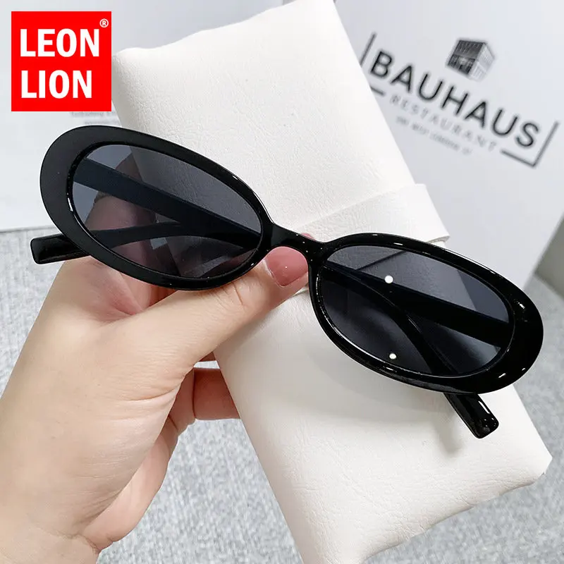 

LeonLion 2023 Small Retro Sunglasses Women Oval Eyeglasses For Women/Men Brand Designer Glasses Ladies Round Lentes De Sol UV400