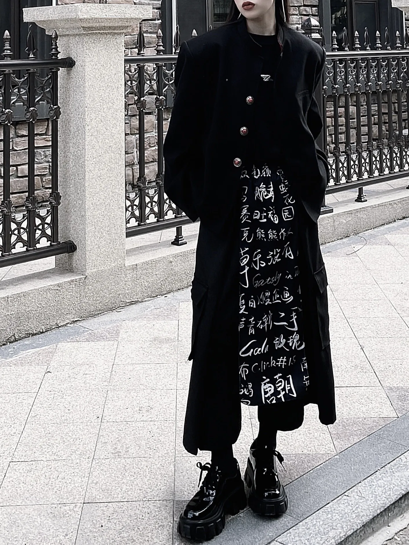 Japanese diablo is high quality gothic luxury niche designer joint old money style new Chinese style cloth nine minutes pants