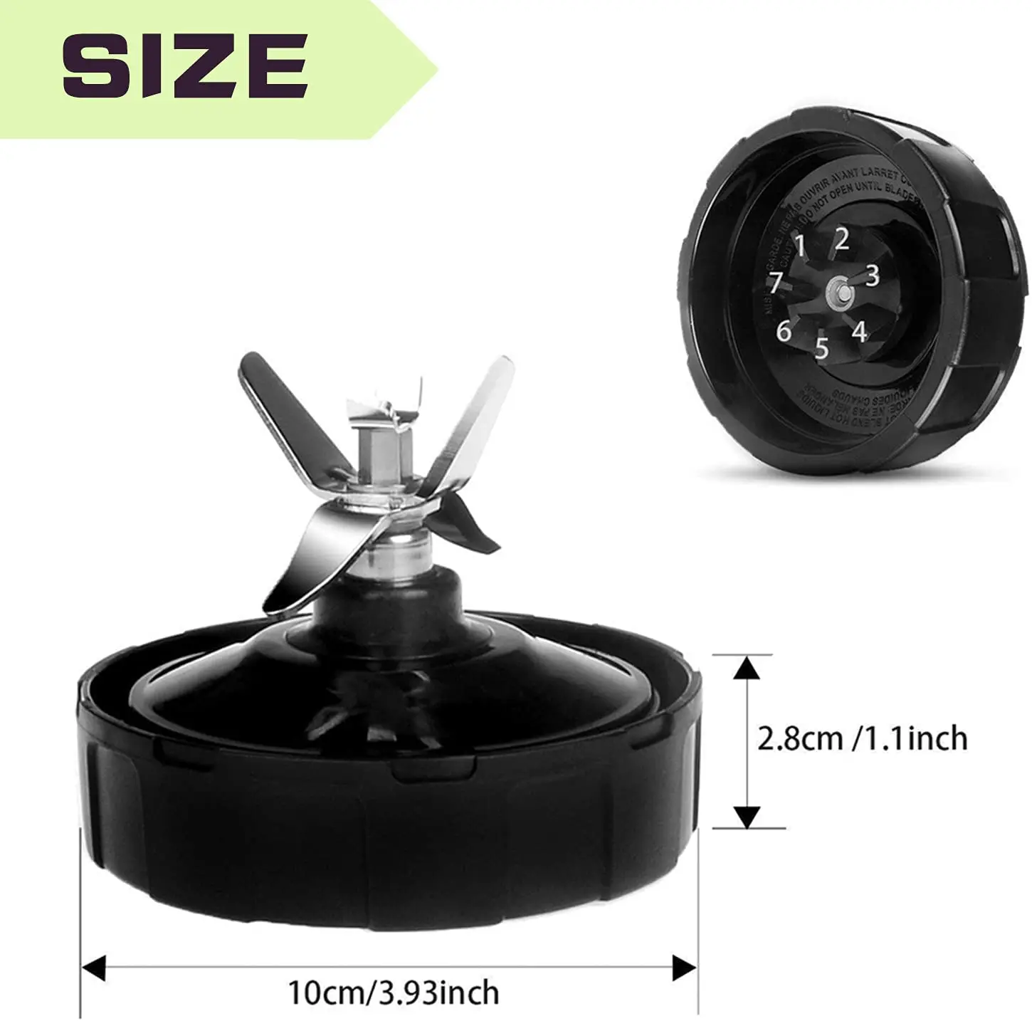 Extractor Blades Blender Replacement Parts for Ninja 7 with Washer Rubber for Nutri Ninja Auto IQ BL486 BL642 N102 BL682