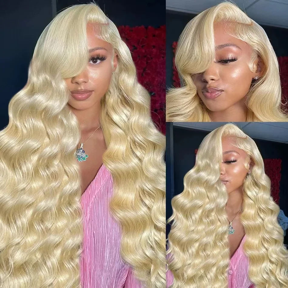 220% 613 Blonde HD 13x6 Lace Frontal Human Hair Wig Body Wave 13x4 Transparent Brazilian  Lace Front Wigs For Women Glueless Wig