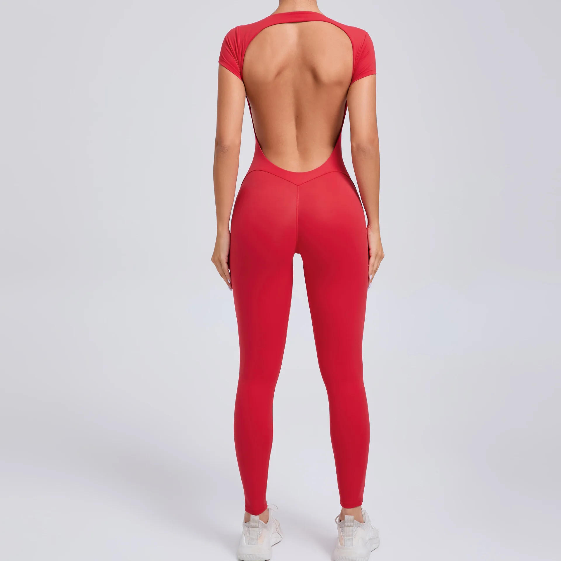 Yoga Jumpsuit Fitness Sports Overalls Gym Clothing Set Wear Pilates Workout Clothes Women Short Sleeves Outfit Activewear