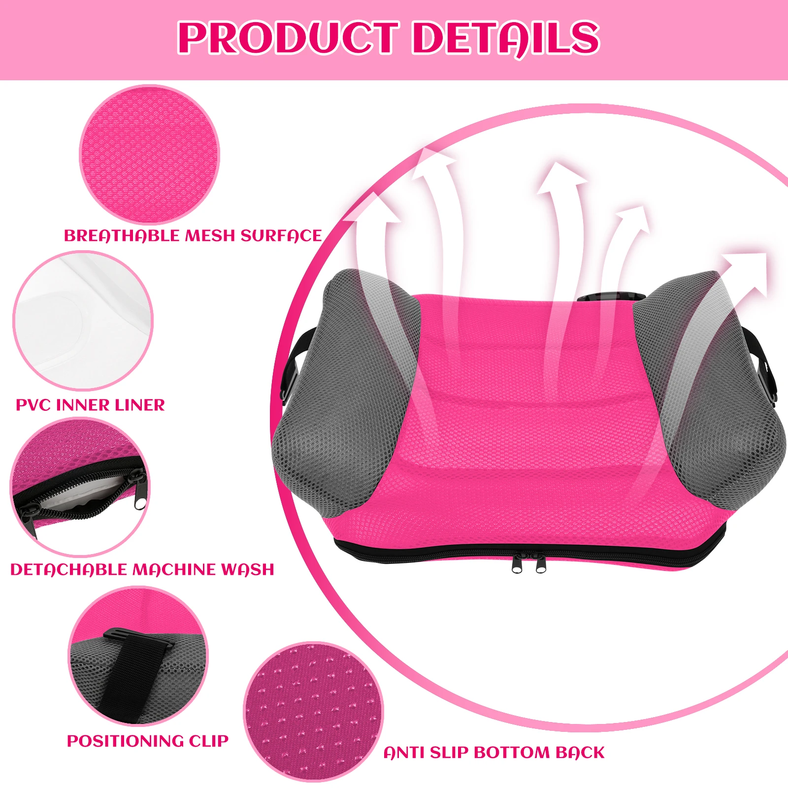 Portable Inflatable Seat Cushion PVC Travel Inflatable Booster Car Seat Fast Inflate Lightweight Soft Booster Car Seat for Kids