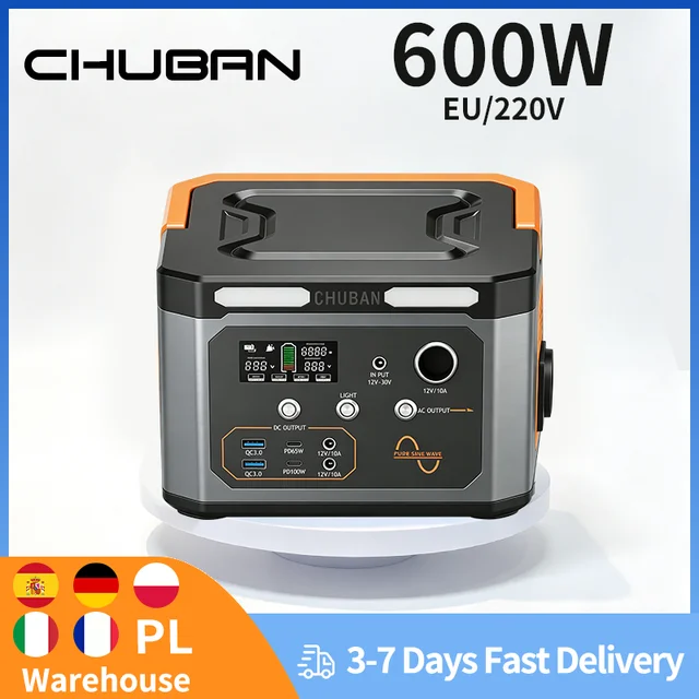 Station d'alimentation portable 600W AC 220V, générateur solaire, station de charge d'urgence pour camping-car, camping, voyages, panne de courant 1