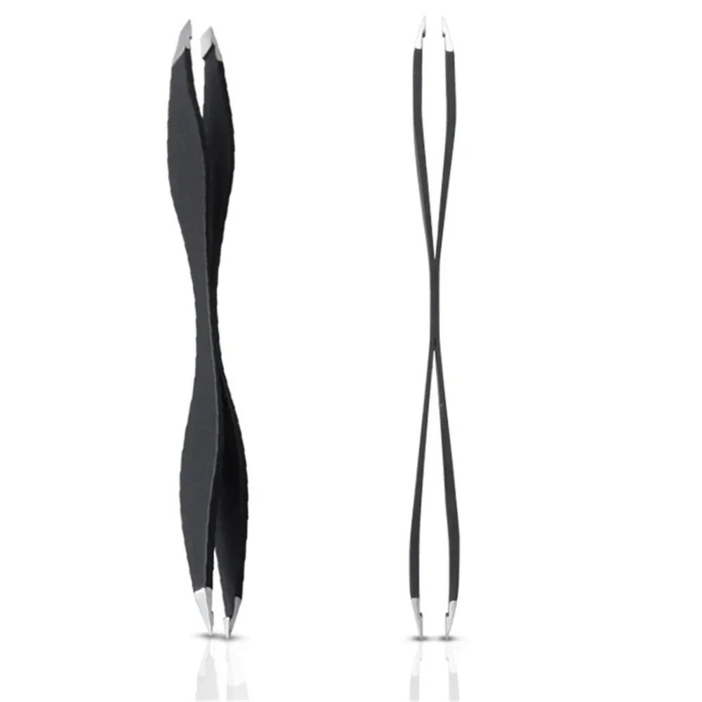 Double Ended Makeup Eyebrow Tweezers Rose Beauty Tools  Anti-static Eyelash Extension Tweezer Pinset For Trim Eyebrows
