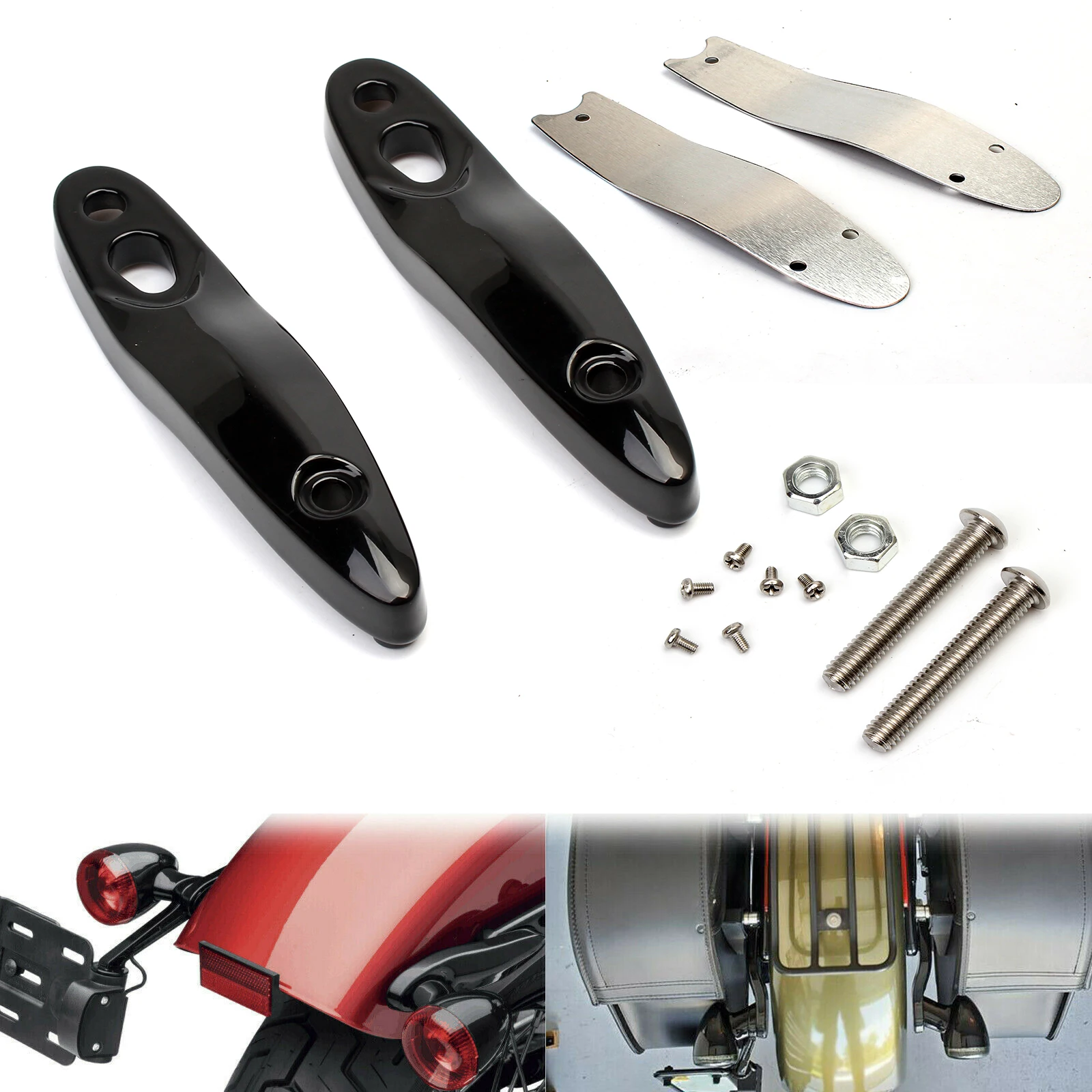 MotorcycleRearTurnSignalLicensePlateRelocationKitExtensionBracketForHarleySoftail