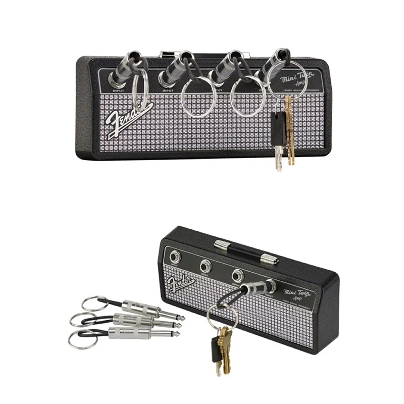 Creative Fender Radio Plugs Key Holder Retro Wall Mounting Keys Holder Jack Zinc Alloy Key Organizer Music Key Storage Frame 5