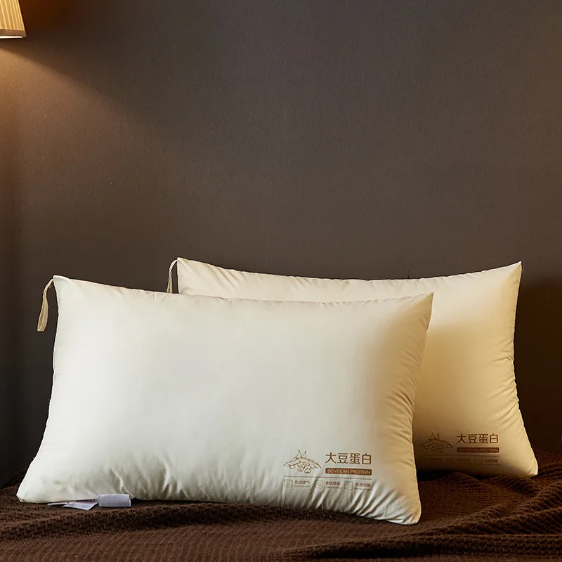 

48x74cm Home Hotel 60s Cotton Soy Protein Fiber Pillow Soft Comfortable Soybean Fibers Cervical Spine Neck Guard Pillows Cores