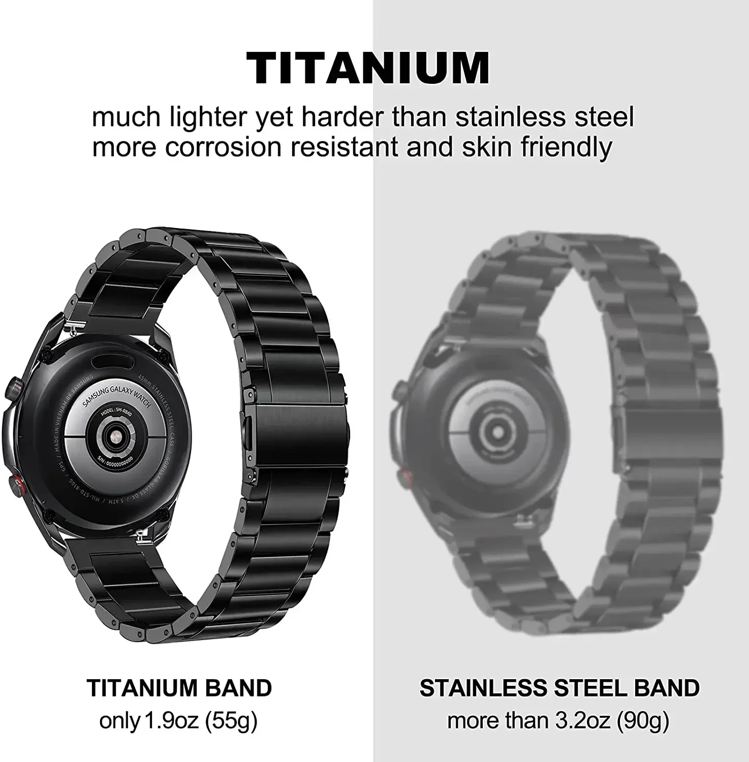 Premium Multi-Size Titanium Watch Strap with Metal Band Bracelet Design