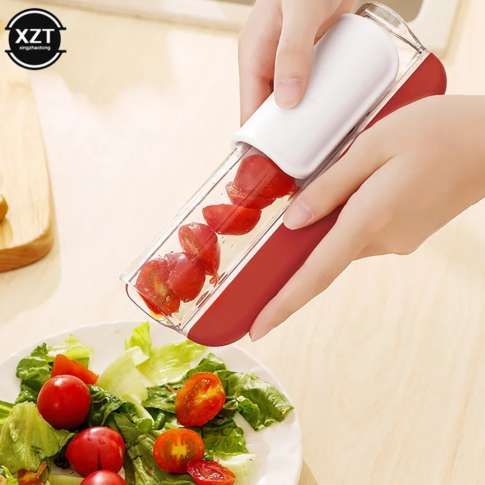 Multifunctional Cherry Tomato Chip Slicer Grape Cutter Vegetable Fruit Zip Slicer Knife Chopper Kitchen Tools Kitchen Gadgets