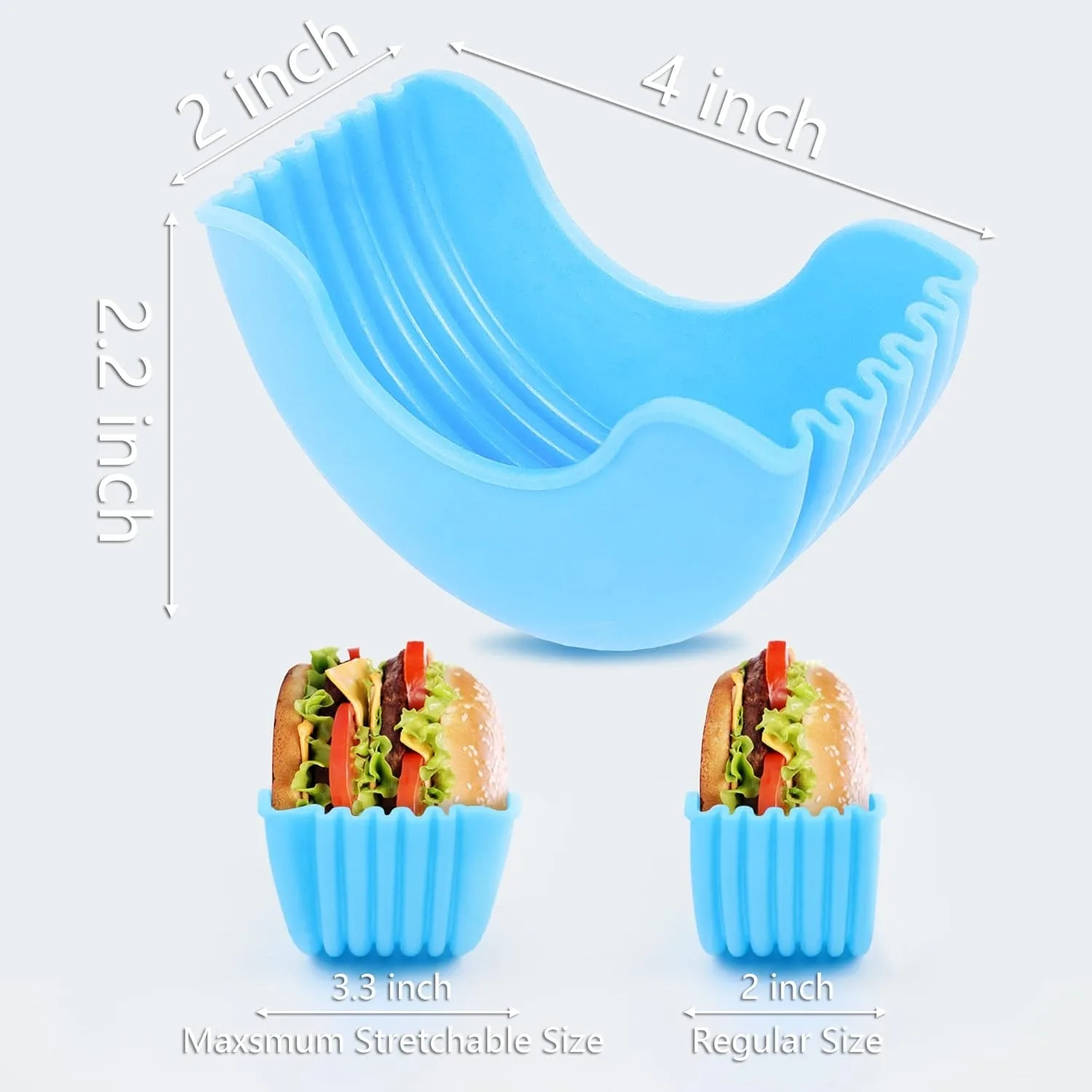 Silicone Burger Sandwich Clip Rack Washable Retractable Silicone Hamburger Holders Hamburger FrenchFry sauce Fixed Box
