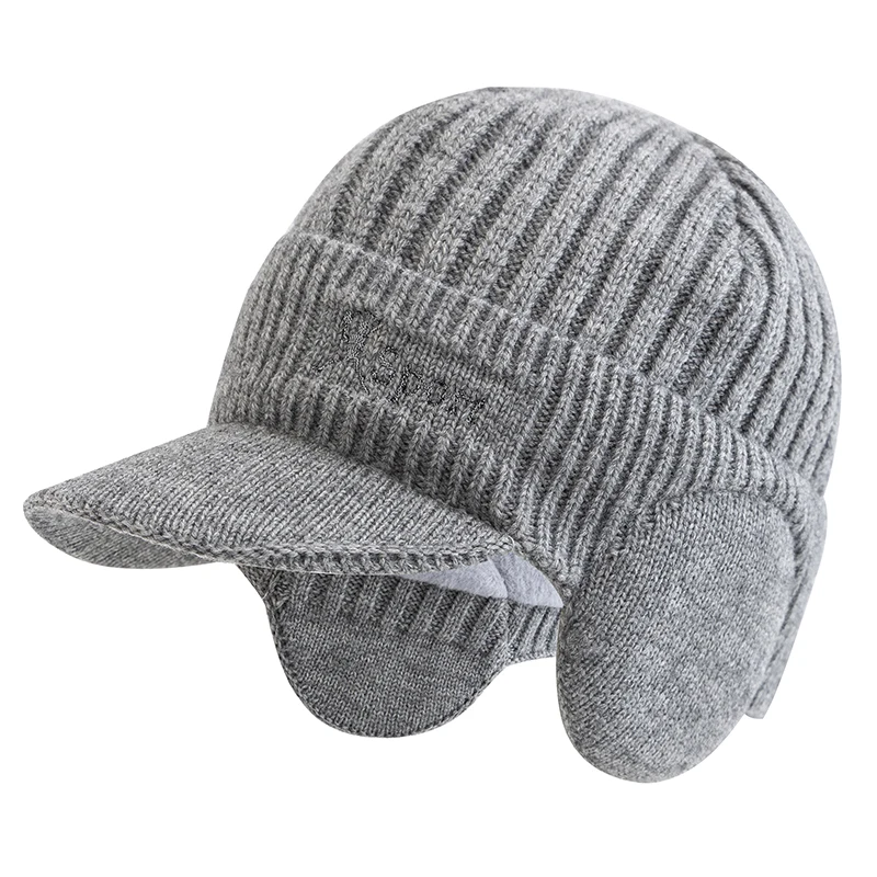 Unisex Winter Hat Plush Fur Lined Warm Earflap Cap Stylish Beanie Hat For Men Women Outdoor Ski Sports Knitted Hat