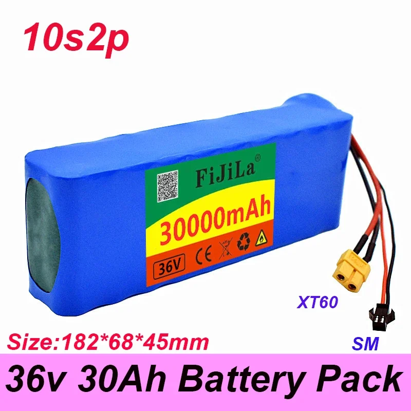 

100% New 36V Battery 10S2P 30Ah Battery 250W-500W High Power Battery 42V 30000mAh Electric Bike Ebike BMS