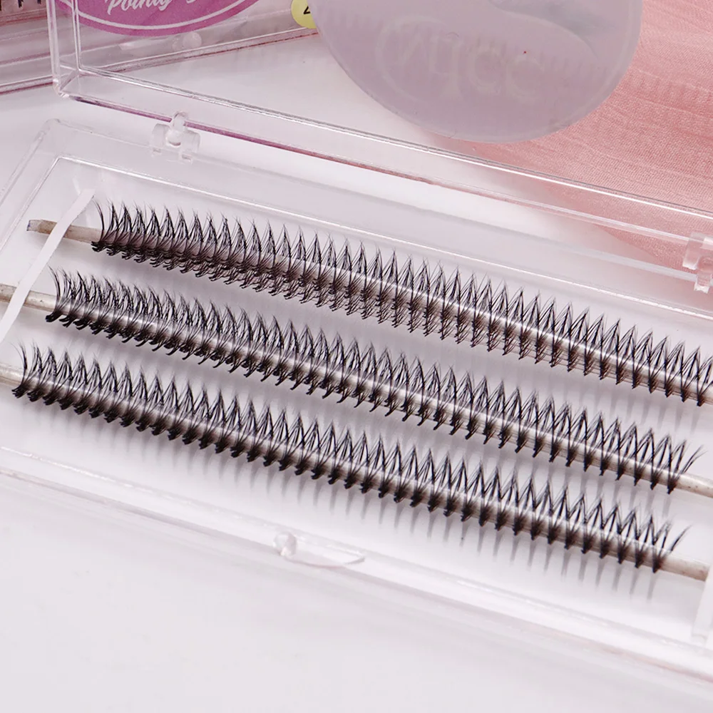 600/1200 Fächer 3D 20D Matt Schwarz Koreanisches PBT-Material Vorgefertigte Fächer mit spitzer Basis Lose Fächer mit scharfer, dünner Wurzel für Wimpernverlängerungen – Detail 7