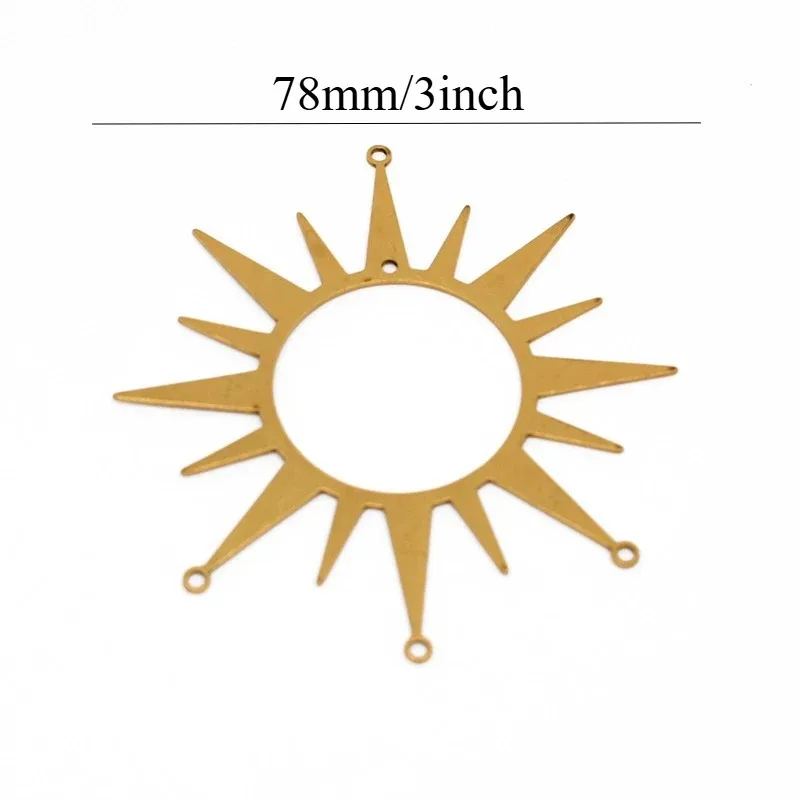 황동 도금되지 않은 태양 펜던트 DIY 크리스탈 Suncatcher 빛 그림자 바람 종소리 만들기 부품 창 크리스마스 교수형 장식 서스펜션