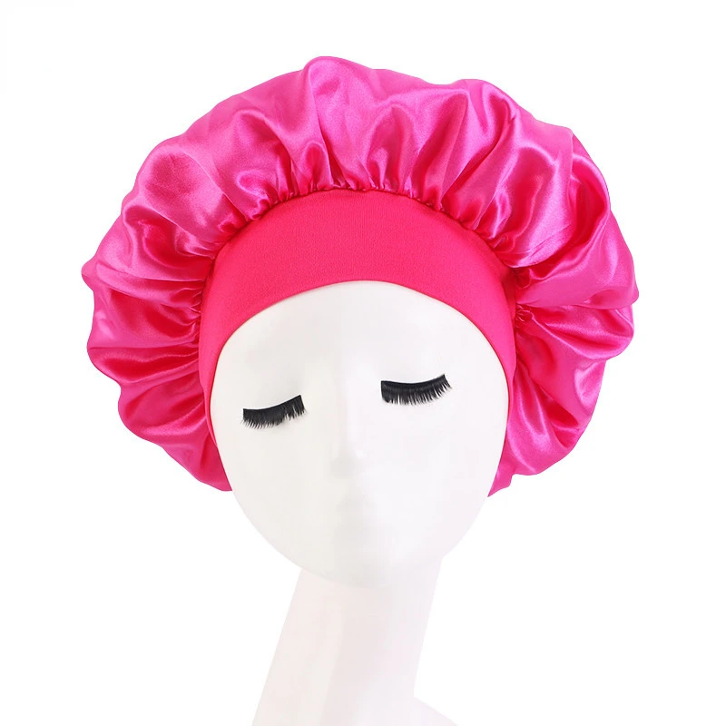 Satin Hair Bonnet Elastic Cap Women Satin Bonnet Hair Hat